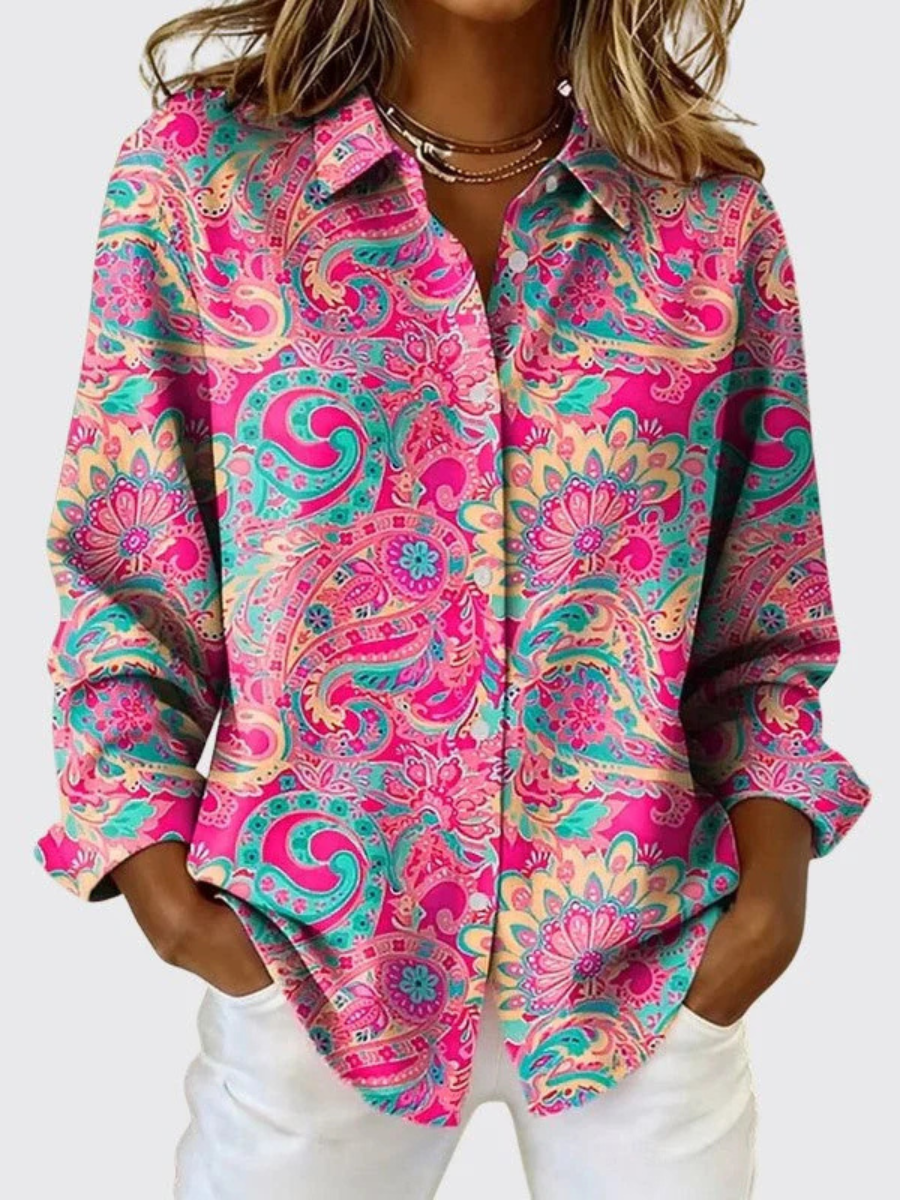 Joann™ | Paisley Print Button-Up Blouse
