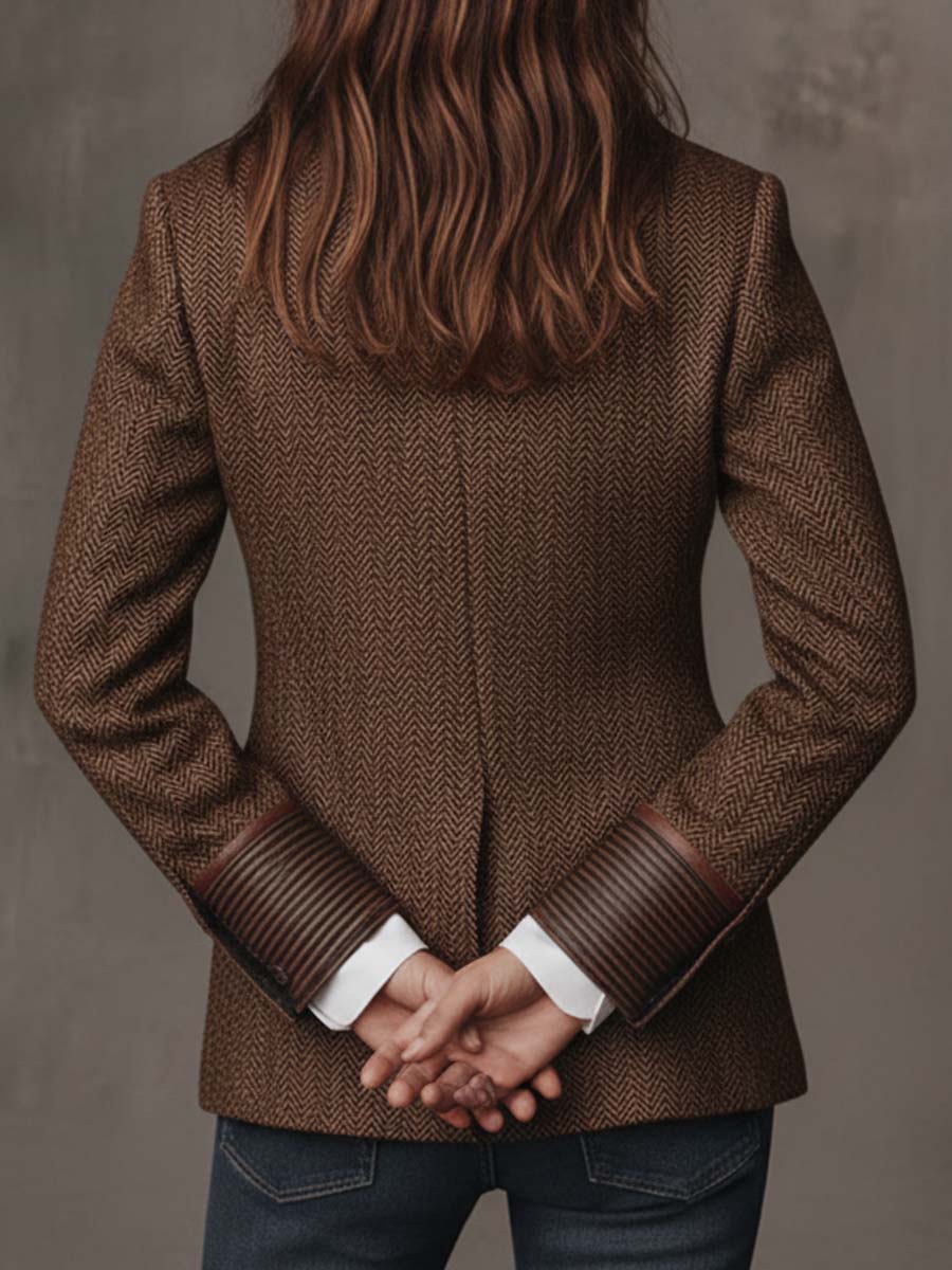 Women’s Herringbone Printed Panel Blazer