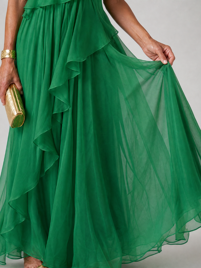 Edith™ | One-Shoulder Chiffon Maxi Dress