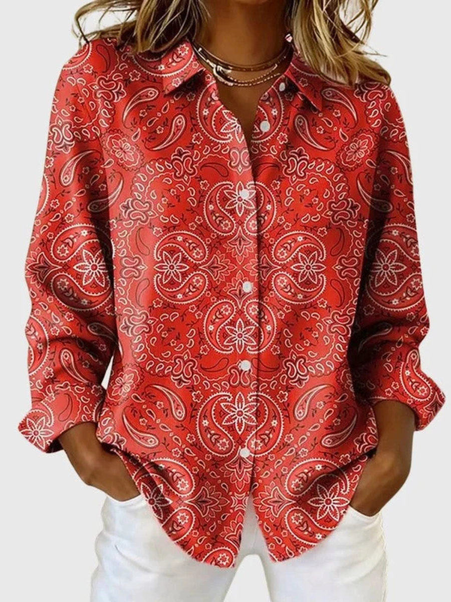 Joann™ | Paisley Print Button-Up Blouse