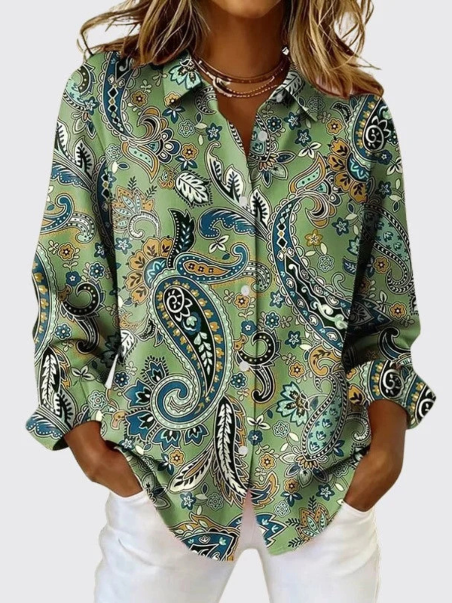 Joann™ | Paisley Print Button-Up Blouse