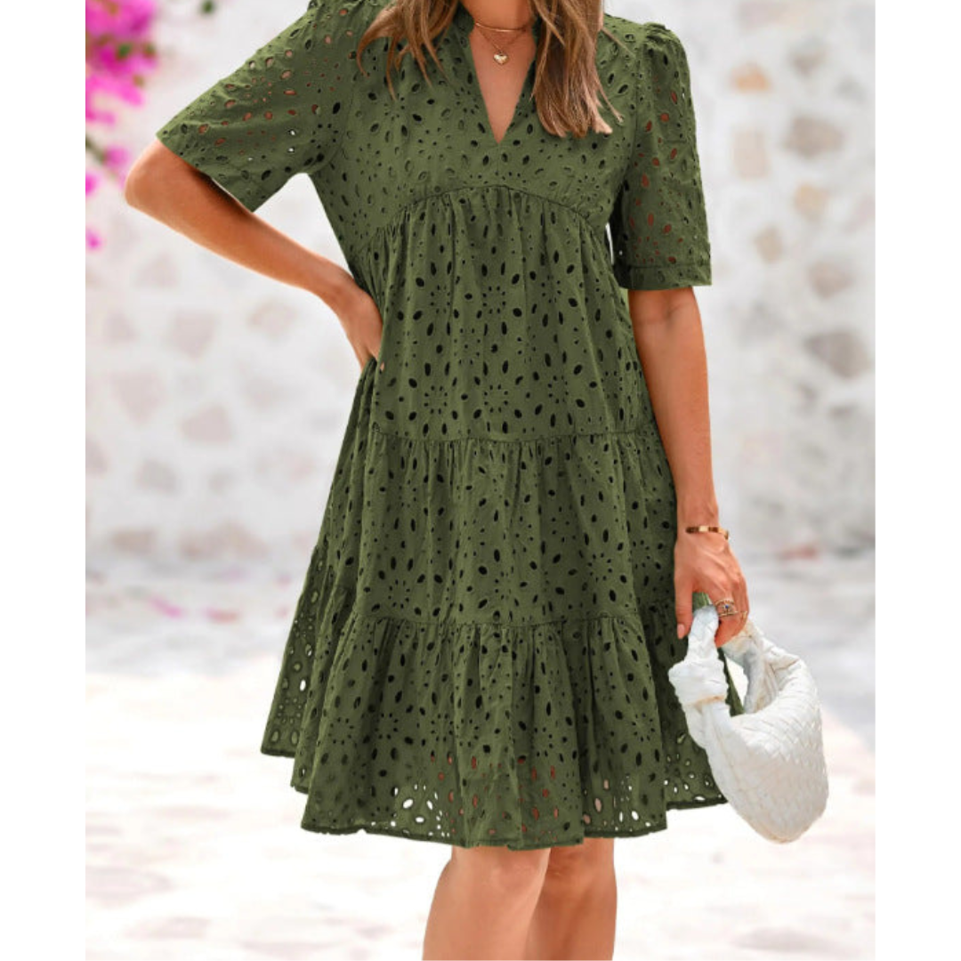 Marilyn - Chic Lace Ruffle Summer Dress
