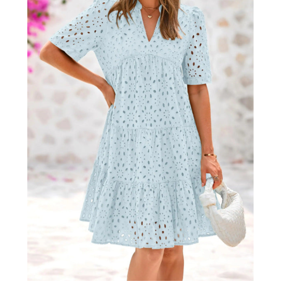 Marilyn - Chic Lace Ruffle Summer Dress