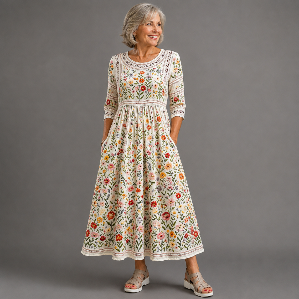 American Garden Charm | Midi Dress