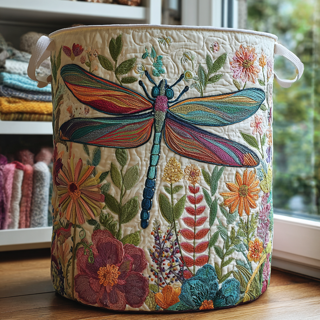 Dragonfly Garden Laundry Basket