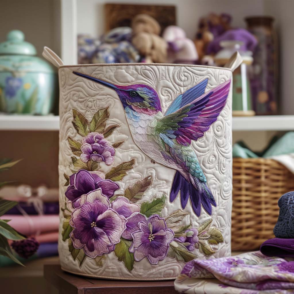 Hummingbird in Bloom Laundry Basket