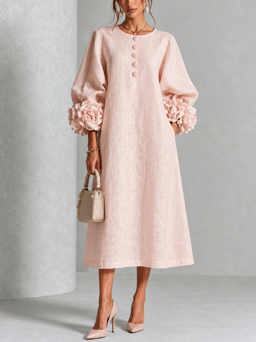 LILI | ELEGANT FLORAL MIDI DRESS