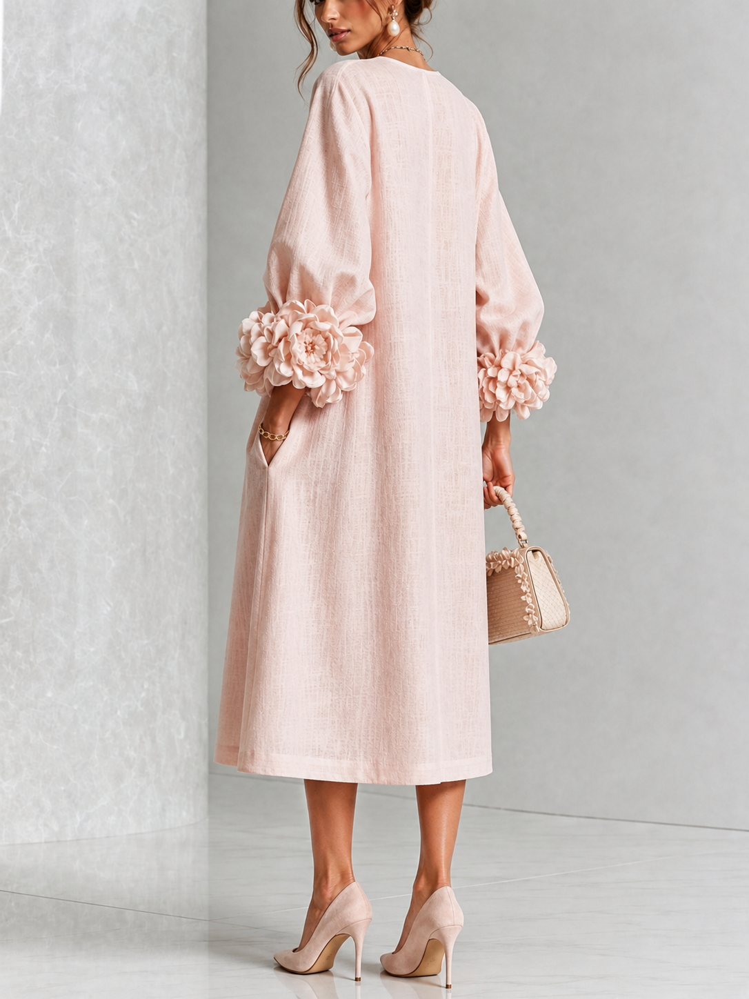 LILI | ELEGANT FLORAL MIDI DRESS