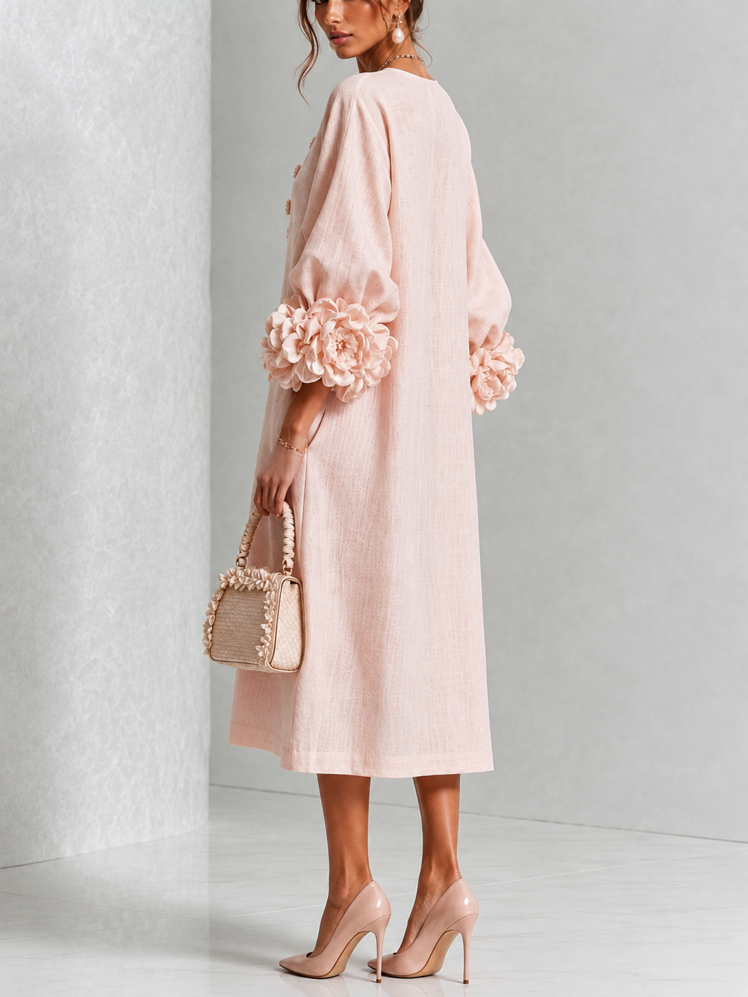 LILI | ELEGANT FLORAL MIDI DRESS