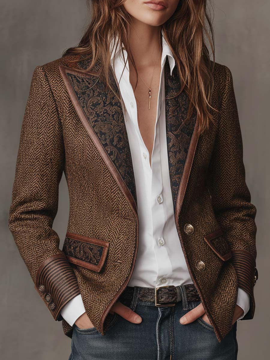 Elena | Heritage Herringbone Blazer