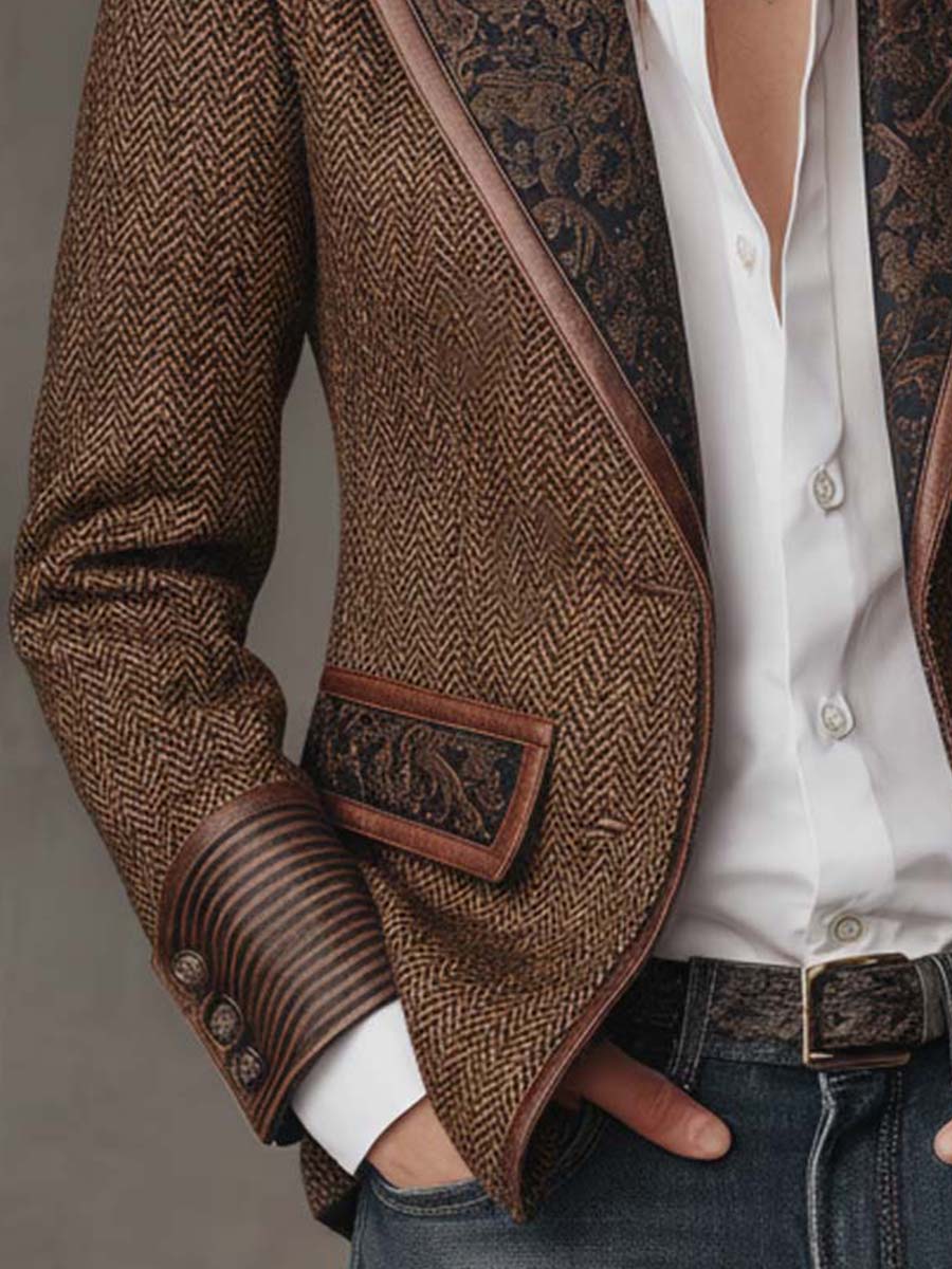 Women’s Herringbone Printed Panel Blazer
