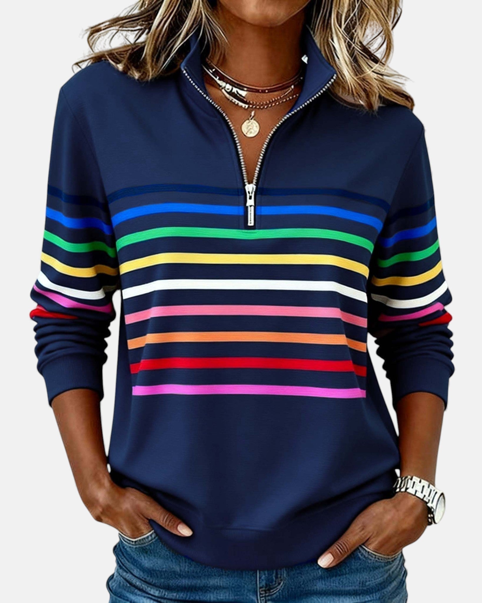 Vera - Comfortable Striped Sweater