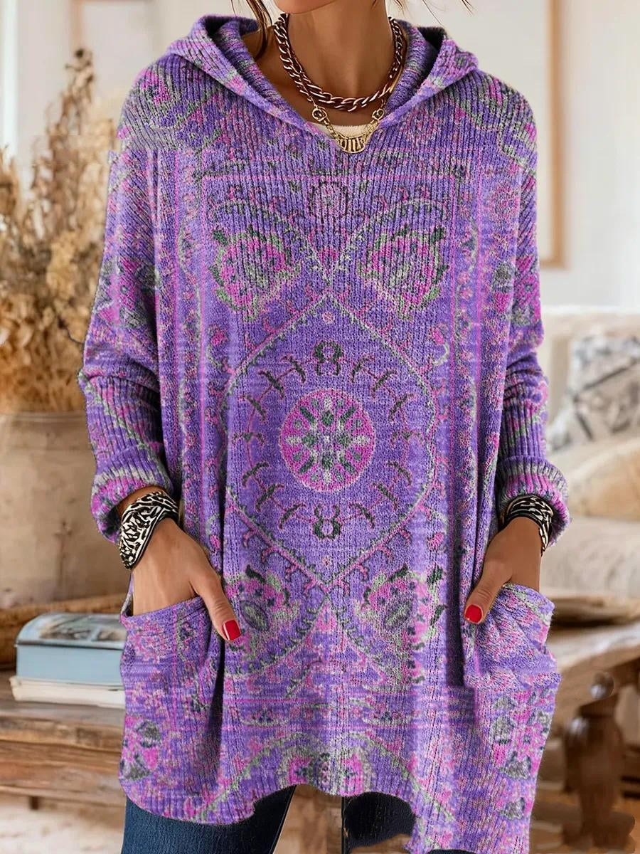Alice™ Retro Ethnic Print Hooded Tunic